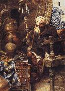 Arab Dealer Among His Antiques.